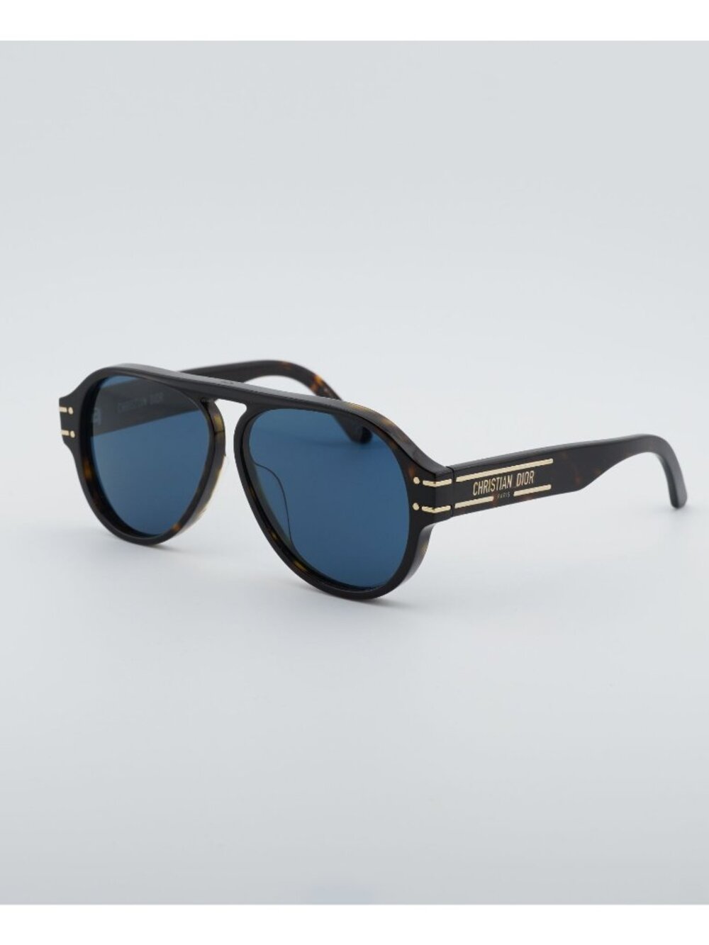 Dior DIORSIGNATURE A1U 20B0 Sunglasses Havana Aviator Frame, Blue Lenses